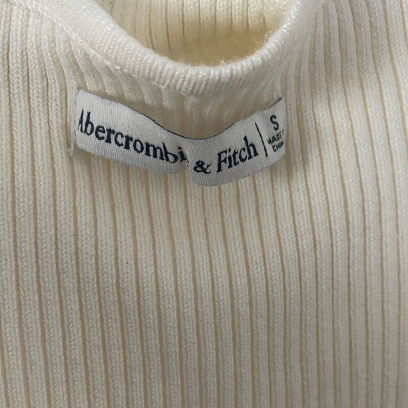 Abercrombie & Fitch Strappy Cut Out Halter Long Sleeve Ribbed White Body… - Picture 6 of 8